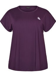 Ensfarvet tr&aelig;nings t-shirt, Lilla