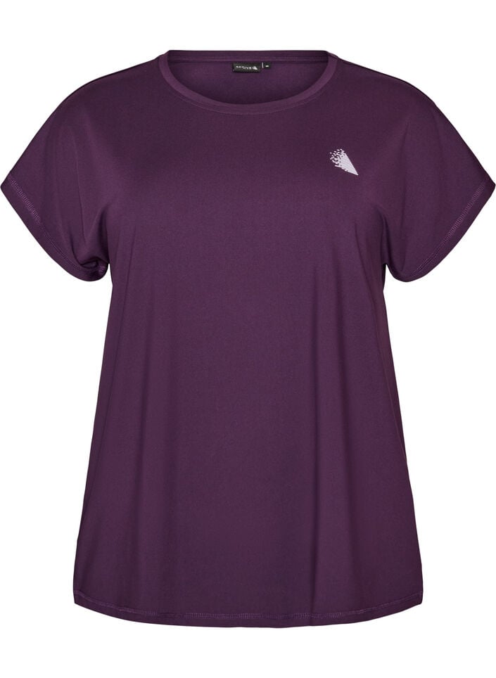 Ensfarvet tr&aelig;nings t-shirt, Lilla, Packshot image number 0
