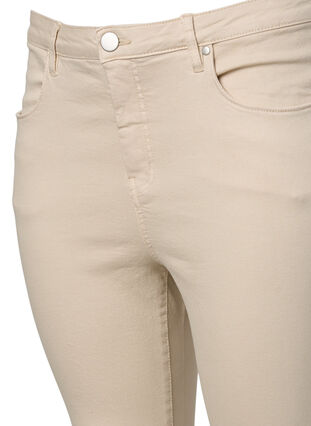Højtaljede Amy jeans med super slim fit, Oatmeal, Packshot image number 3