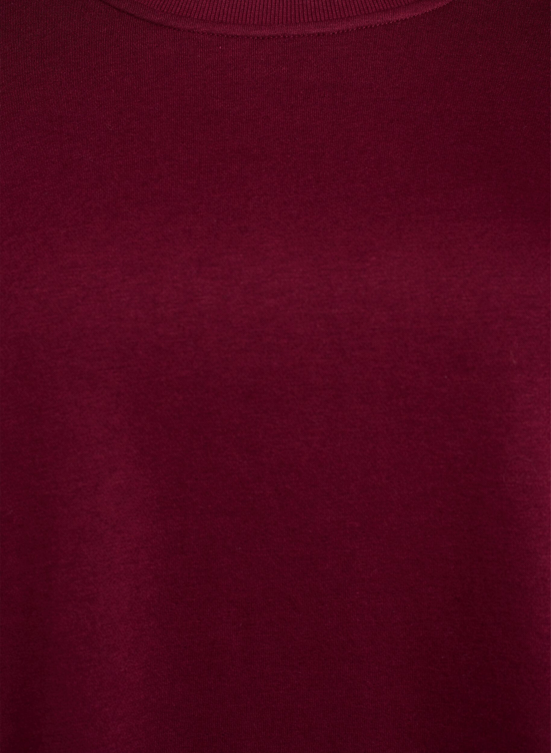 Zizzi Sweatshirt med frynser, M&oslash;rk Bordeaux, Packshot image number 2
