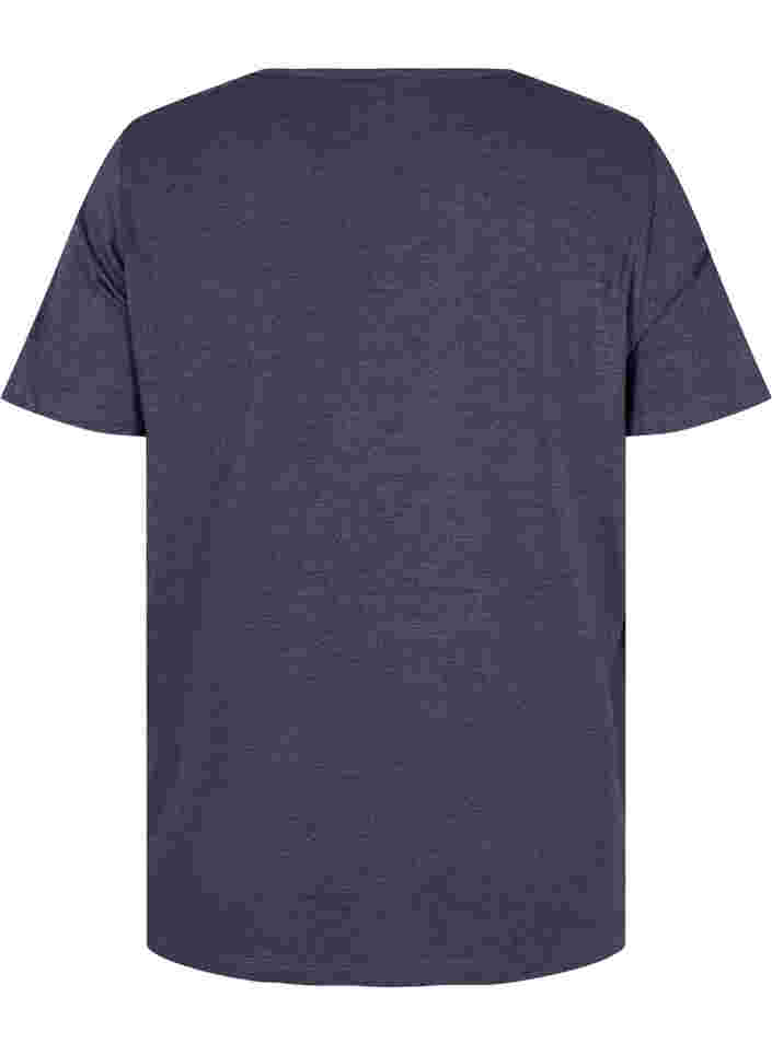 Kortærmet t-shirt med broderi anglaise, Night Sky Mel., Packshot image number 1
