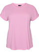 Kort&aelig;rmet t-shirt i bomuldsblanding, Lyser&oslash;d, Packshot image number 0