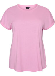 Kort&aelig;rmet t-shirt i bomuldsblanding, Lyser&oslash;d