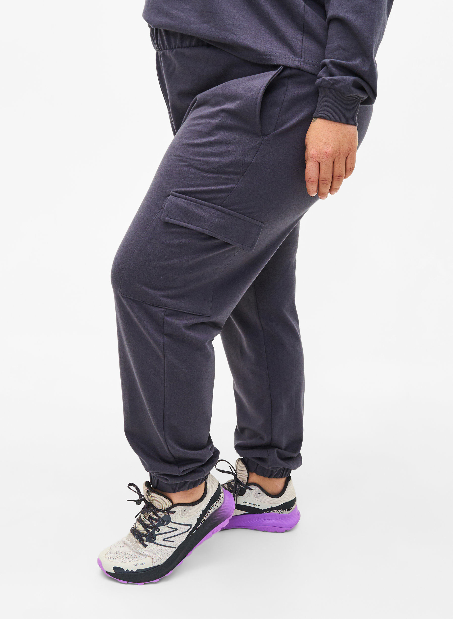 Zizzi Joggingbukser med cargolommer, Ombre Blue, Model image number 0