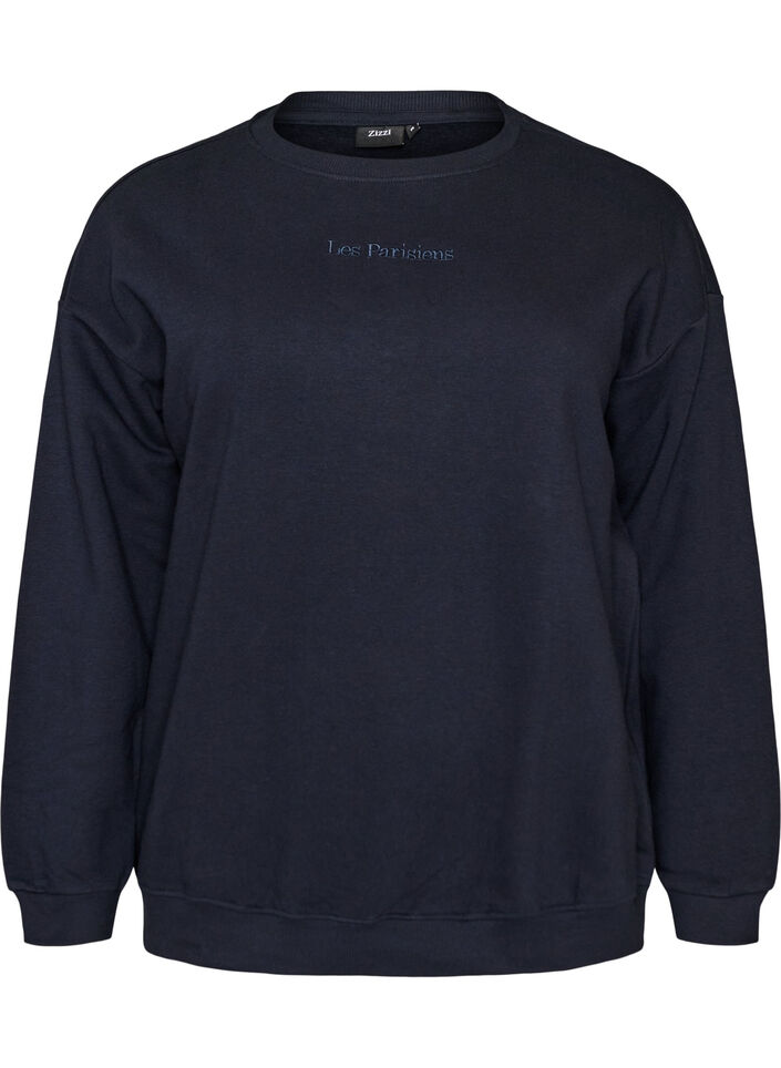 Sweatshirt med tekstmotiv, Bl&aring;, Packshot image number 0