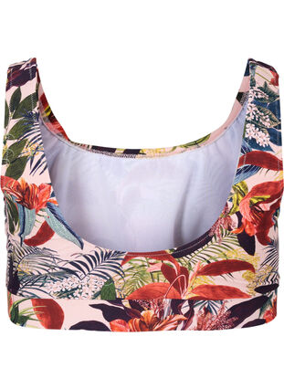 Printet bikini top med rund halsudskæring, Palm Print, Packshot image number 1