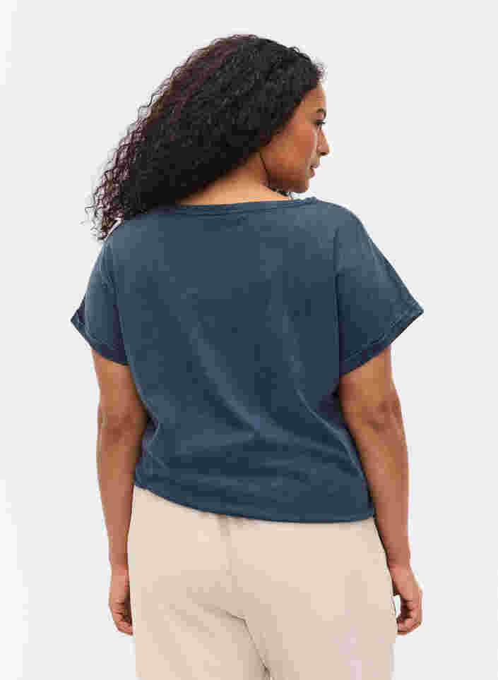 Økologisk bomulds t-shirt med tryk , NavyBlazer Acid Bird, Model image number 1
