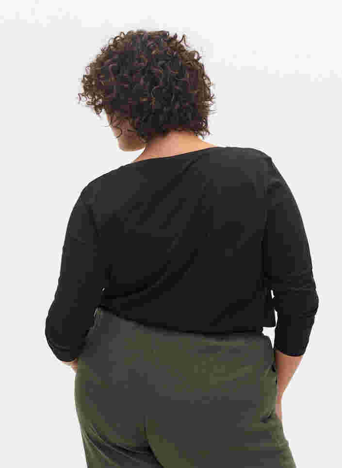 2-pak basis bluse i bomuld, Black/Black, Model image number 1