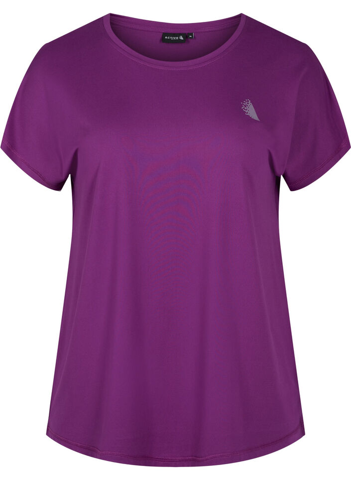 Ensfarvet trænings t-shirt, Grape Juice, Packshot image number 0