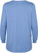 Meleret bluse med knapper, Colony Blue Melange, Packshot image number 1