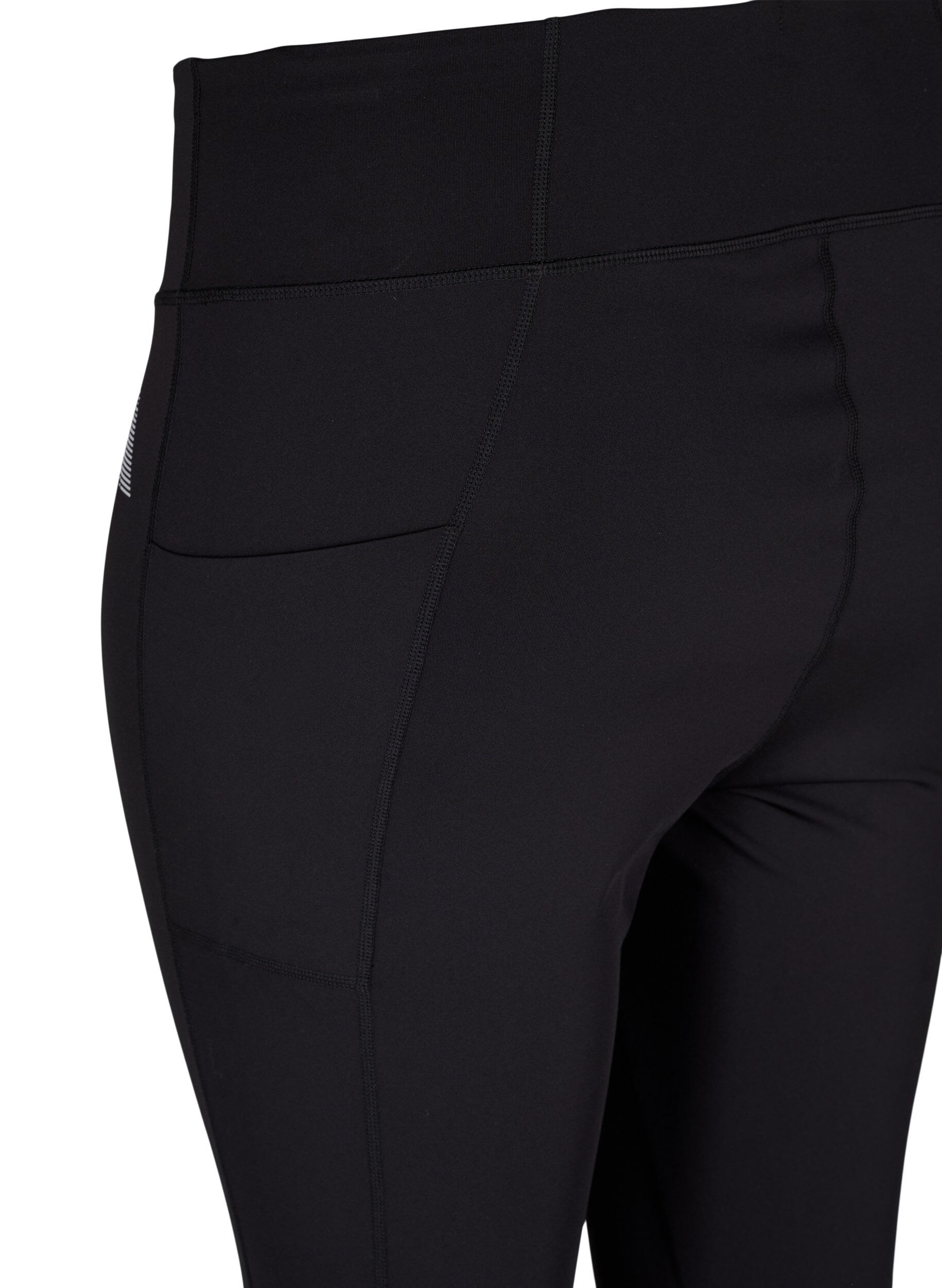 Zizzi CORE, POCKET TIGHTS - Tr&aelig;ningstights med lomme, Black, Packshot image number 3