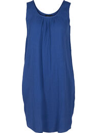 Ærmeløs bomulds kjole med a-form , Twilight Blue