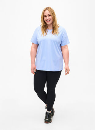 Trænings t-shirt med mesh bagpå, Zen Blue, Model image number 2
