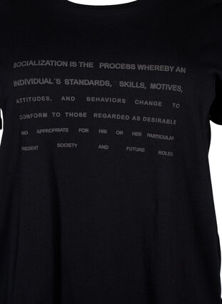 T-shirt med tekst motiv, Black W. Black, Packshot image number 2