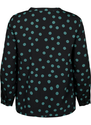 FLASH - Langærmet bluse med print, Dot, Packshot image number 1