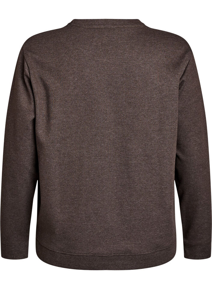 Sweatshirt med rund hals , Brun, Packshot image number 1