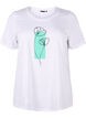 FLASH - T-shirt med motiv, Bright White Flower, Packshot image number 0