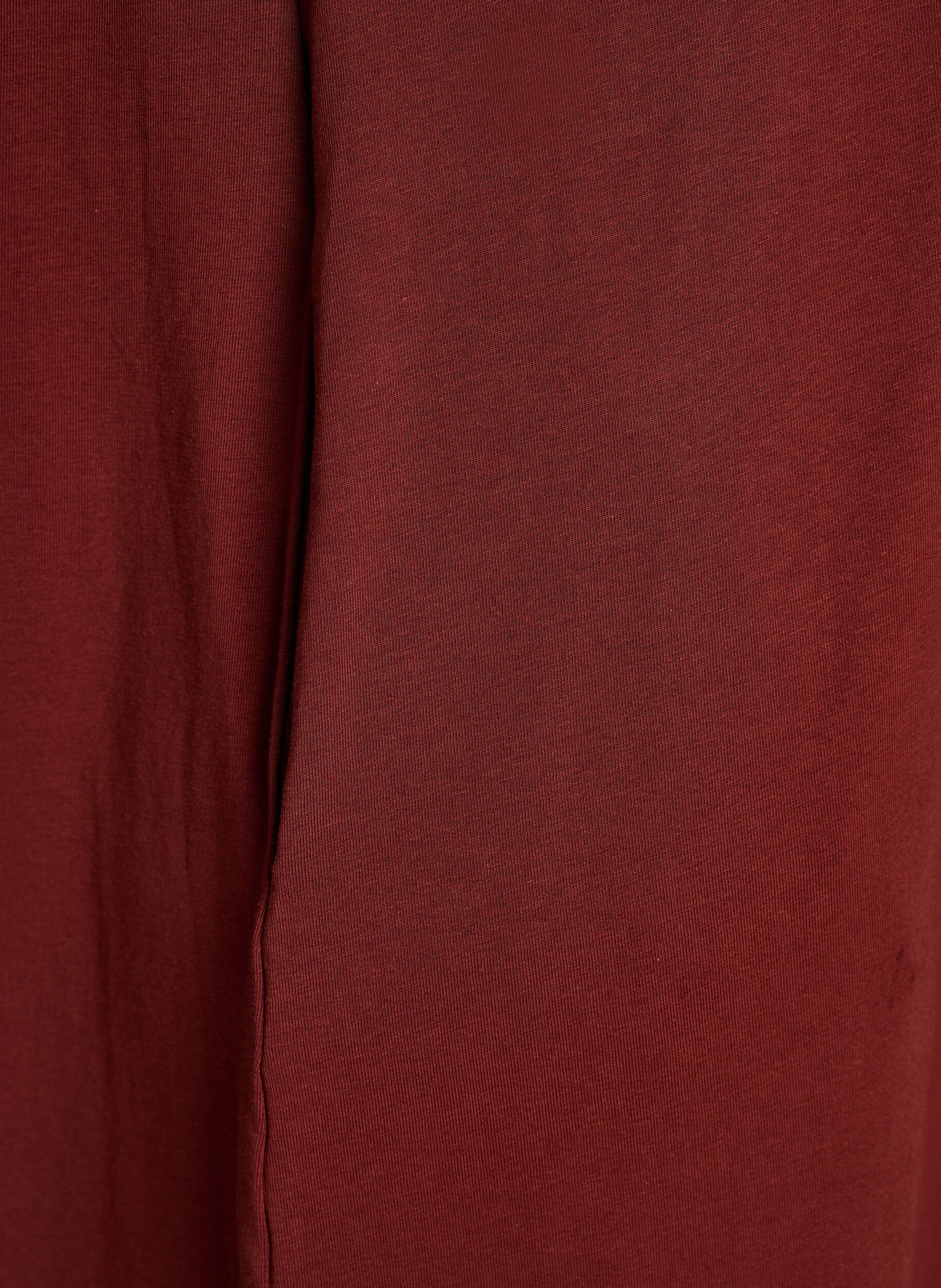 Zizzi Midilang t-shirtkjole med V-hals, R&oslash;d, Packshot image number 3