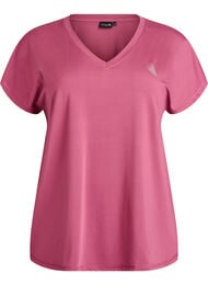 L&oslash;s tr&aelig;nings t-shirt med v-hals, R&oslash;d