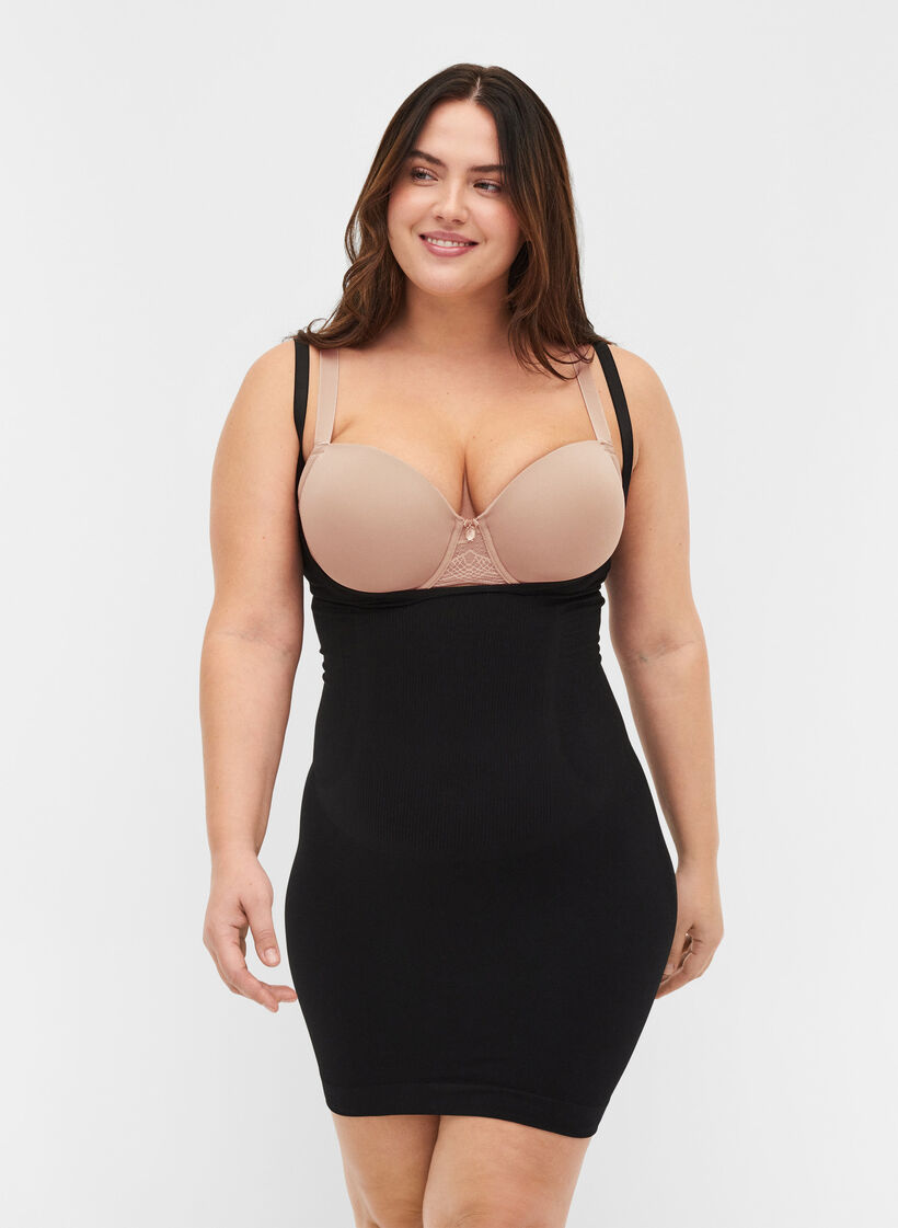 Shapewear torsette med tynde stropper, Sort, Model image number 0
