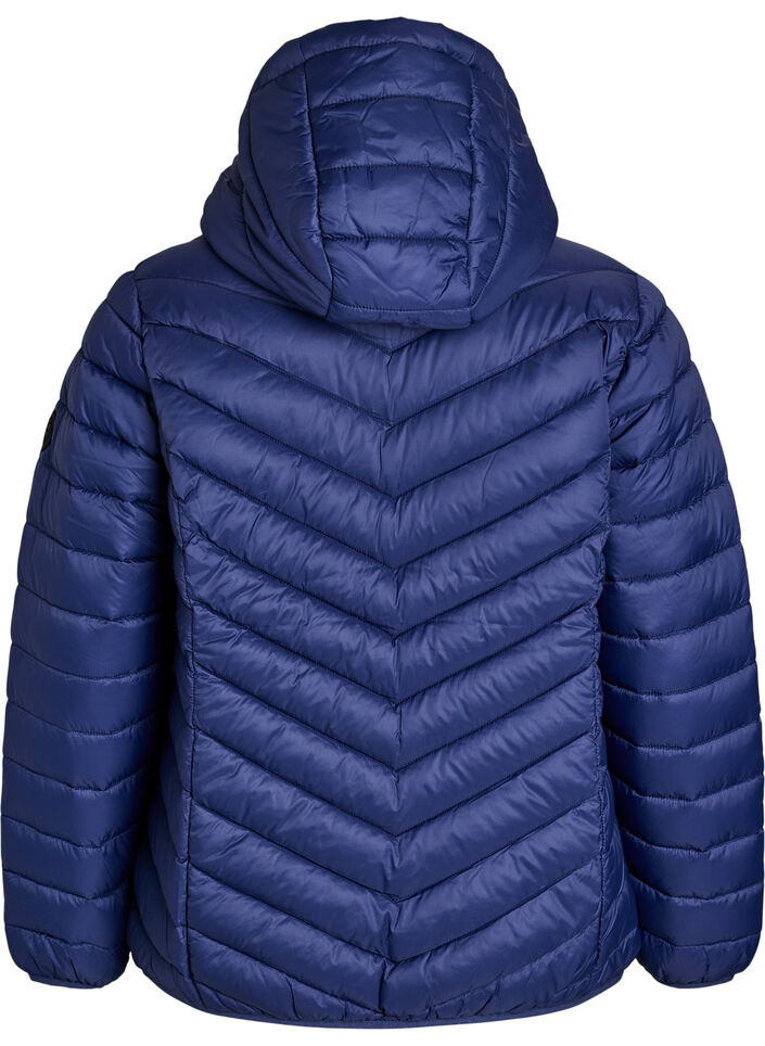 Letv&aelig;gts jakke med h&aelig;tte, Bl&aring;, Packshot image number 1