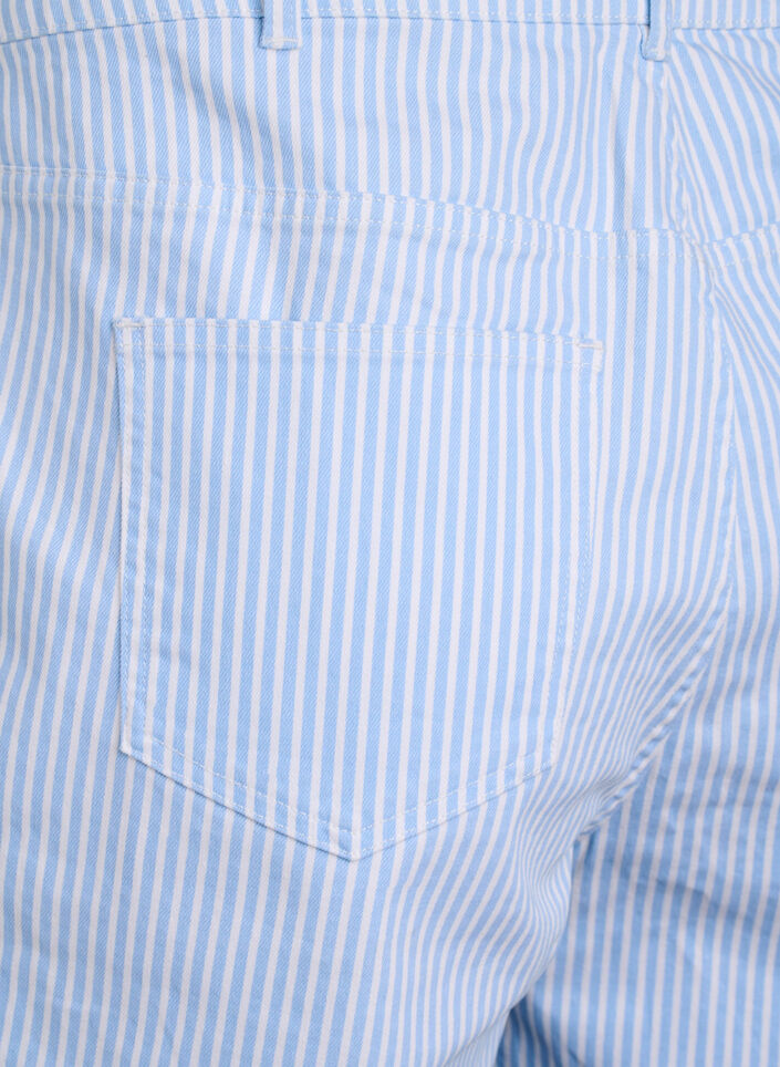 Stribede bermudashorts med høj talje, Blå, Packshot image number 3