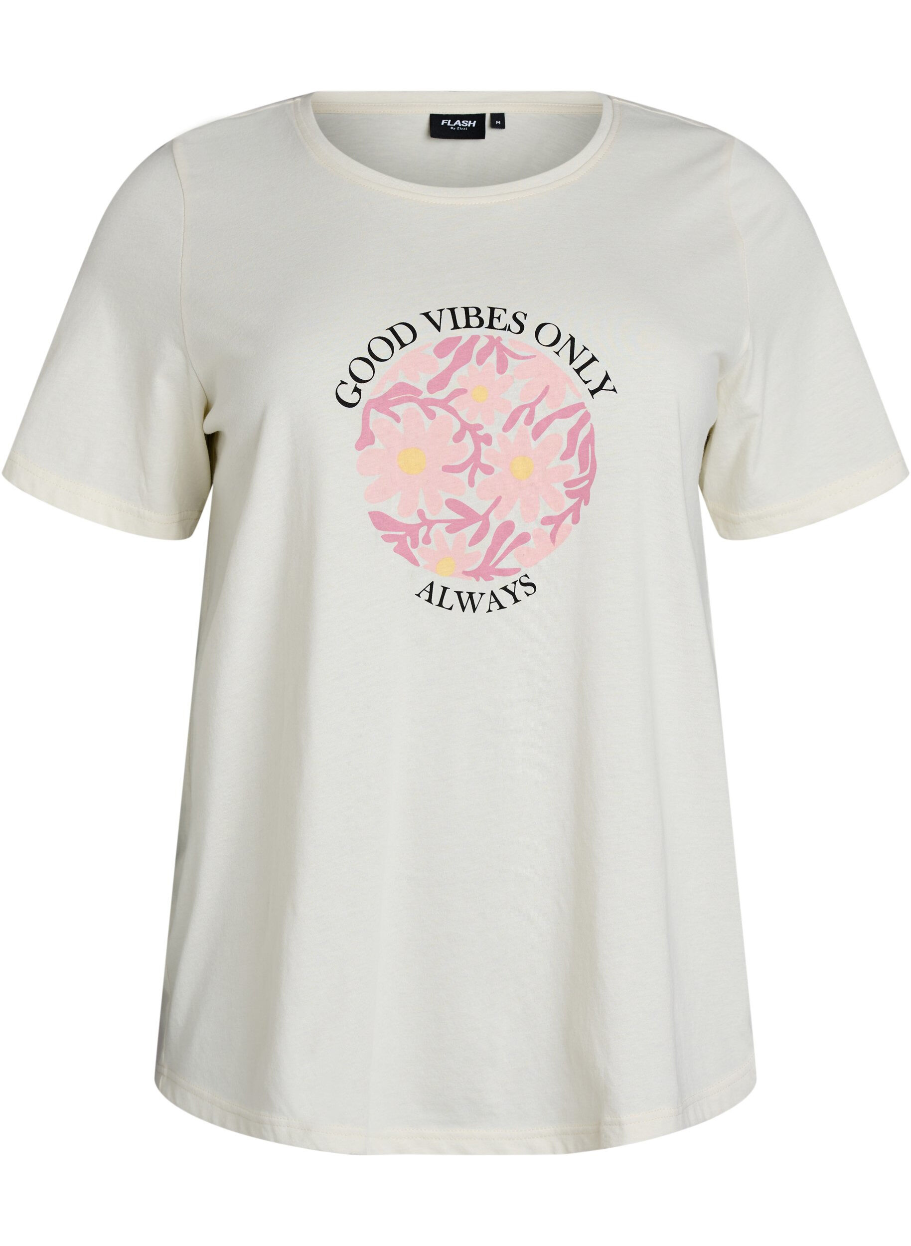 ZizziT-shirt med motiv, Vanilla, Packshot image number 0