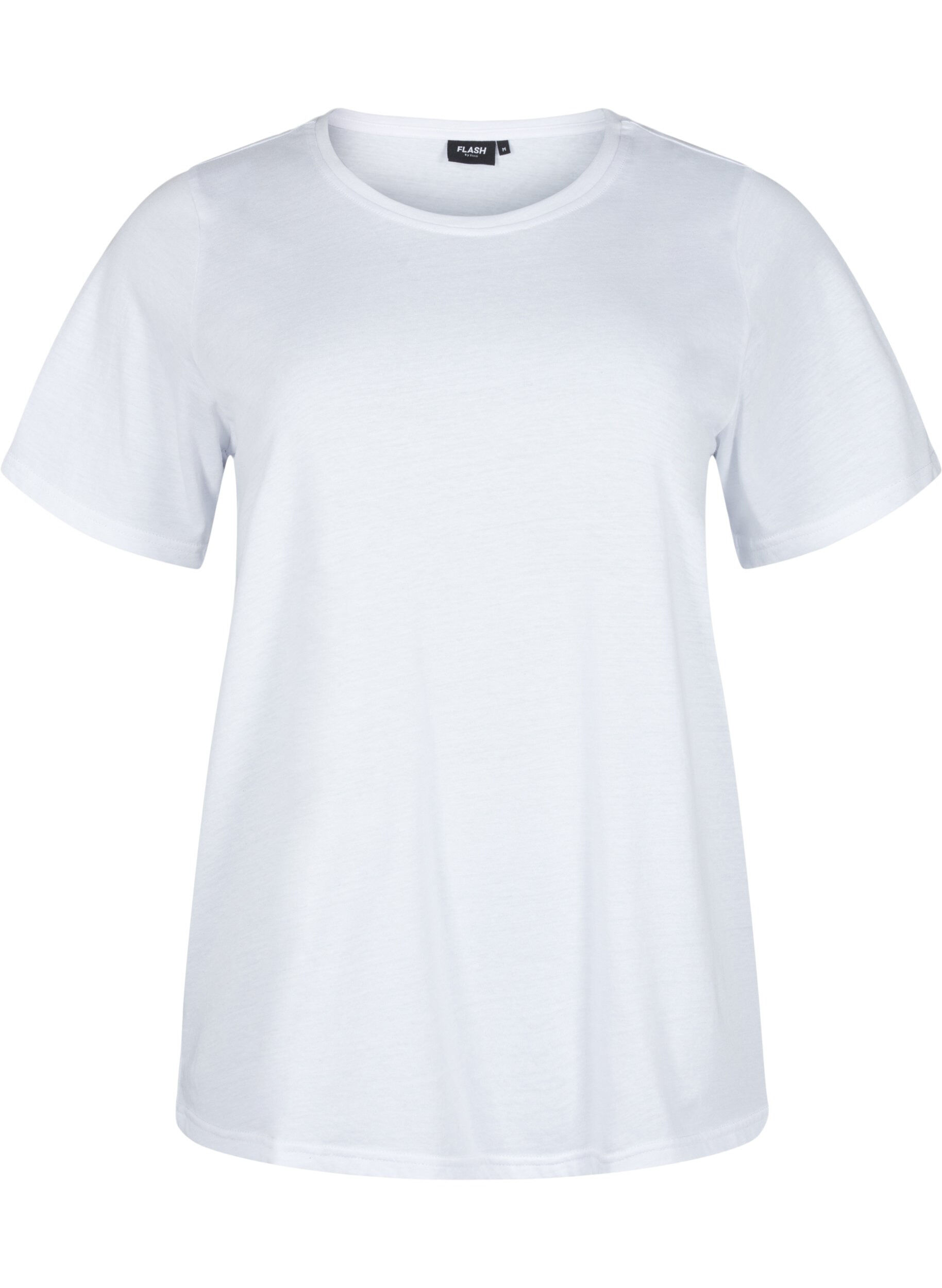 Zizzi FLASH - 2-pak t-shirts med rund hals, White/Black, Packshot image number 2