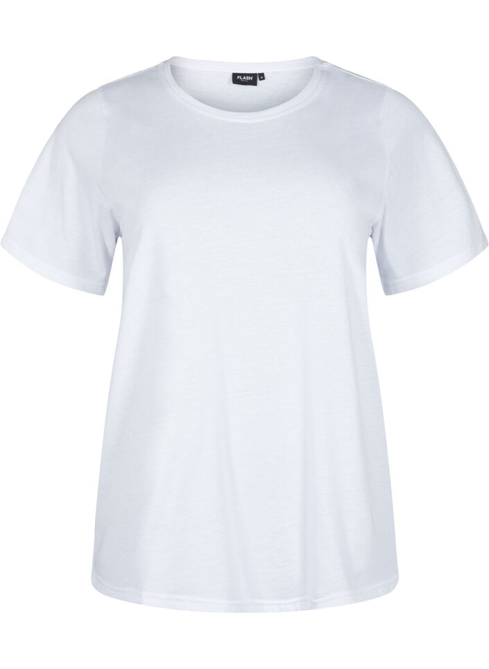 FLASH - 2-pak t-shirts med rund hals, White/Black, Packshot image number 2