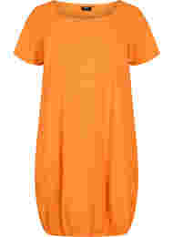 Kortærmet kjole i bomuld, Orange Tiger