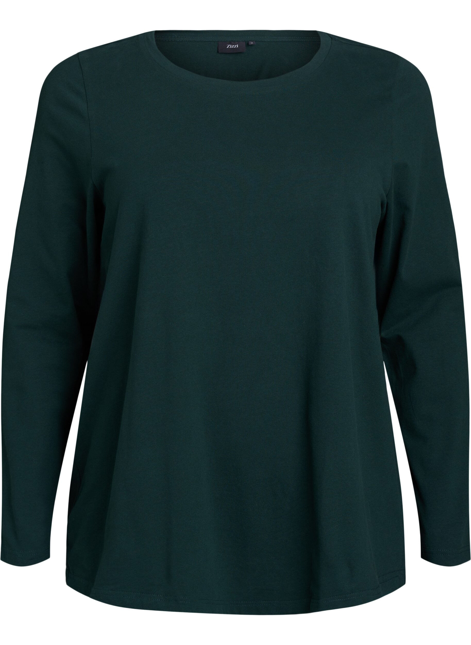 Basis jerseybluse med lange &aelig;rmer