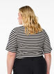 Stribet t-shirt med ribstruktur, Sort, Model image number 2