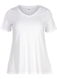 Basis t-shirt med v-hals, Hvid