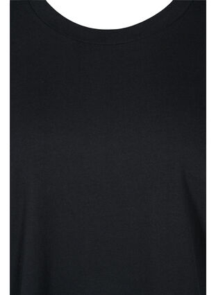 Bomulds bluse med brede 2/4 ærmer, Black, Packshot image number 2