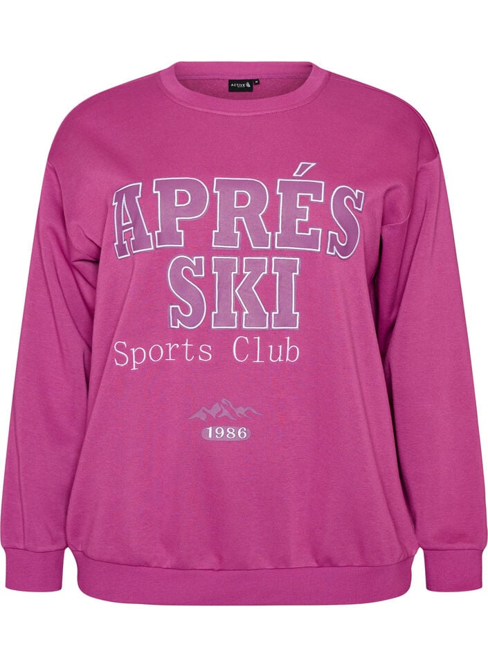 Sweatshirt med tekstprint, Lilla, Packshot image number 0
