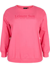 Sweatshirt i bomuld med tekstprint, Hot P. w. Lesuire S.