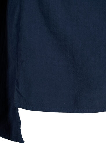 FLASH - Bomulds bluse med halvlange ærmer, Navy Blazer, Packshot image number 3