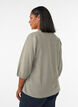 Viskosebluse med m&oslash;nster og 3/4-&aelig;rmer, Gr&oslash;n, Model image number 2