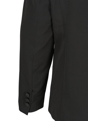 Klassisk blazer med skulderpuder, Black, Packshot image number 3