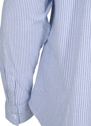 Stribet skjorte i bomuld, Blue Striped, Packshot image number 3