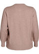 Cardigan med rund hals og stofbetrukne knapper, Beige, Packshot image number 1