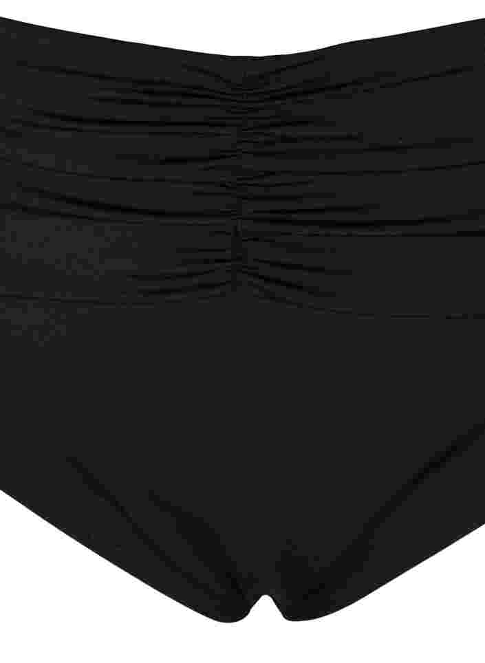 Højtaljet bikini trusse med høj benskæring, Black, Packshot image number 2