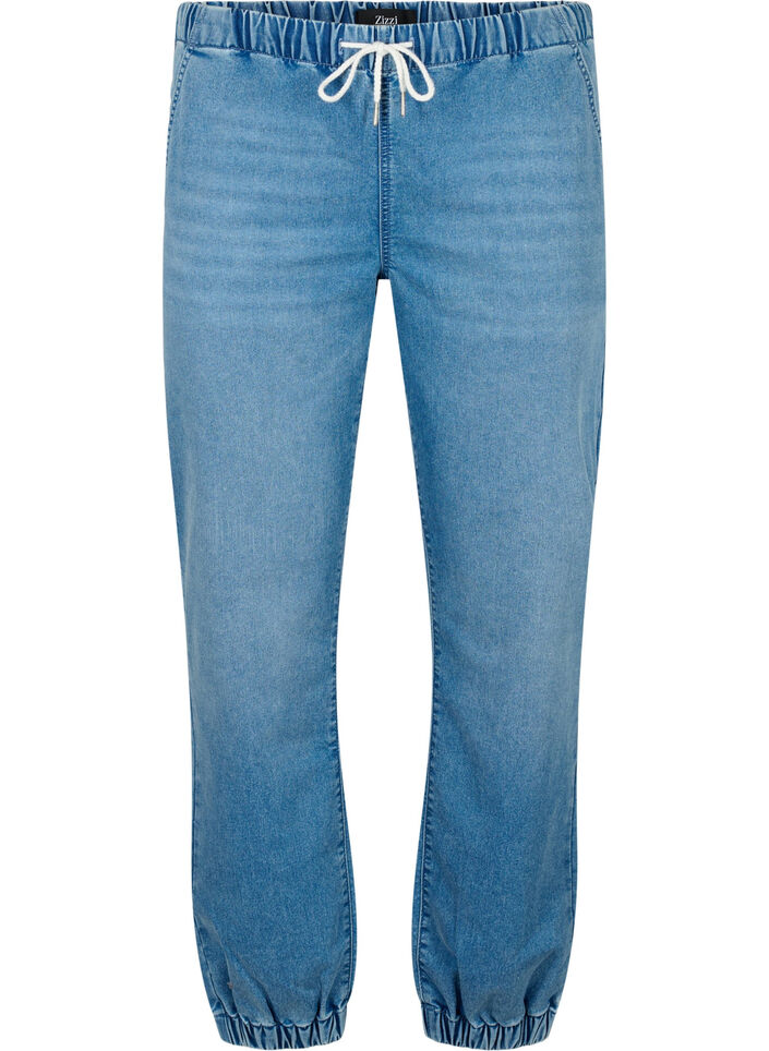 Denimjoggers med lommer, Bl&aring;, Packshot image number 0