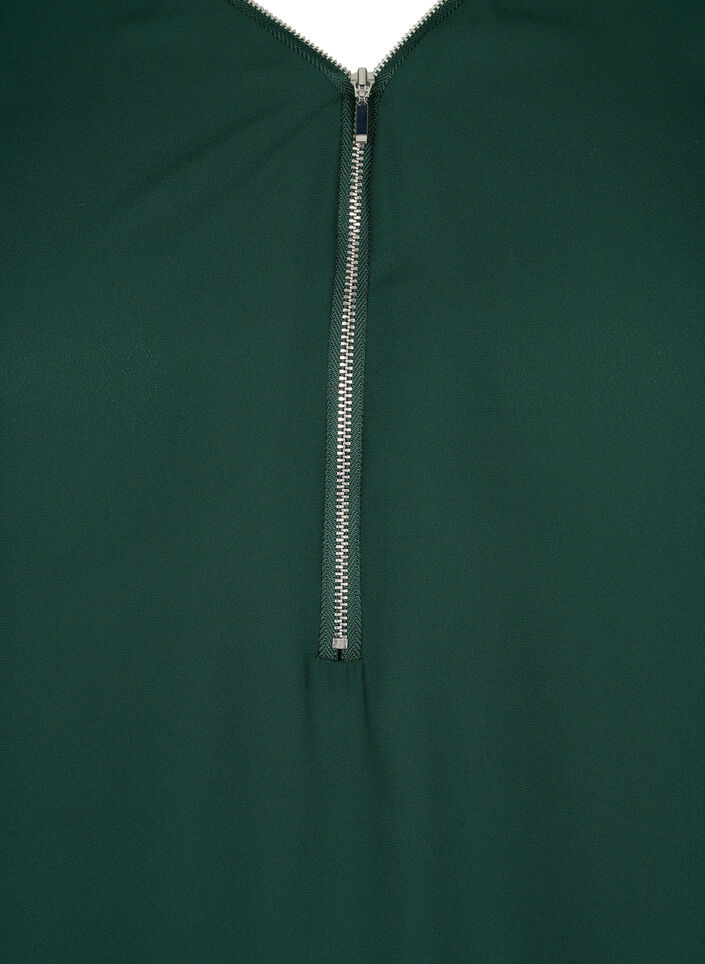 V-hals bluse med lynlås, Scarab, Packshot image number 3