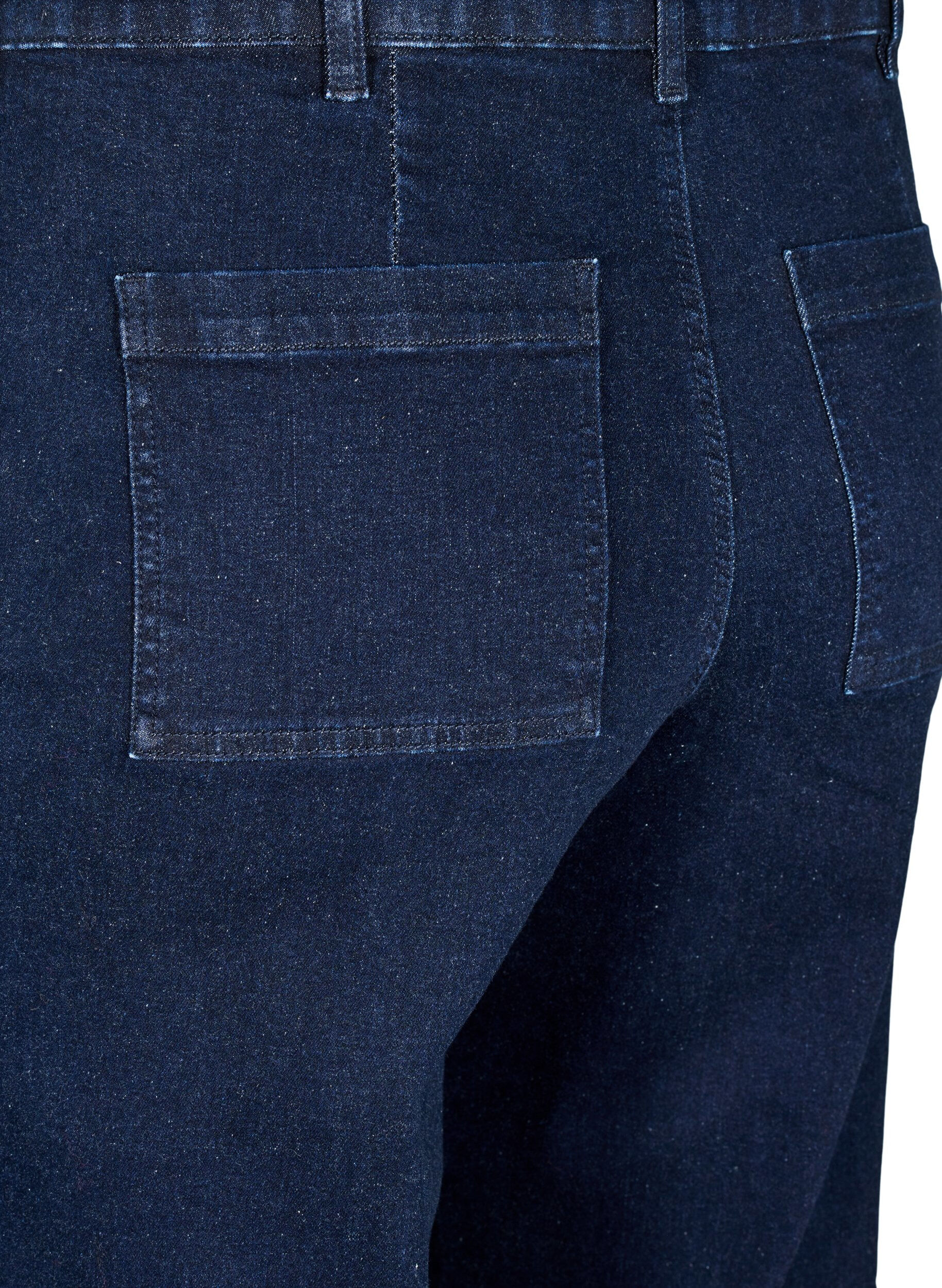 ZizziH&oslash;jtaljede jeans med vide ben, Bl&aring;, Packshot image number 3
