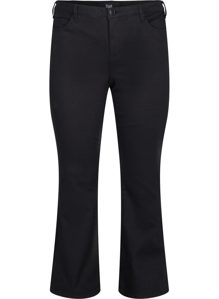 Ellen bootcut jeans med høj talje, Black, Packshot image number 0