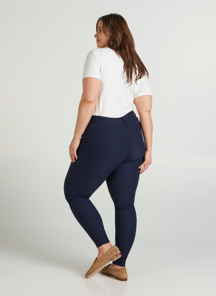 Tætsiddende bukser med lynlås detaljer, Night Sky, Model image number 1