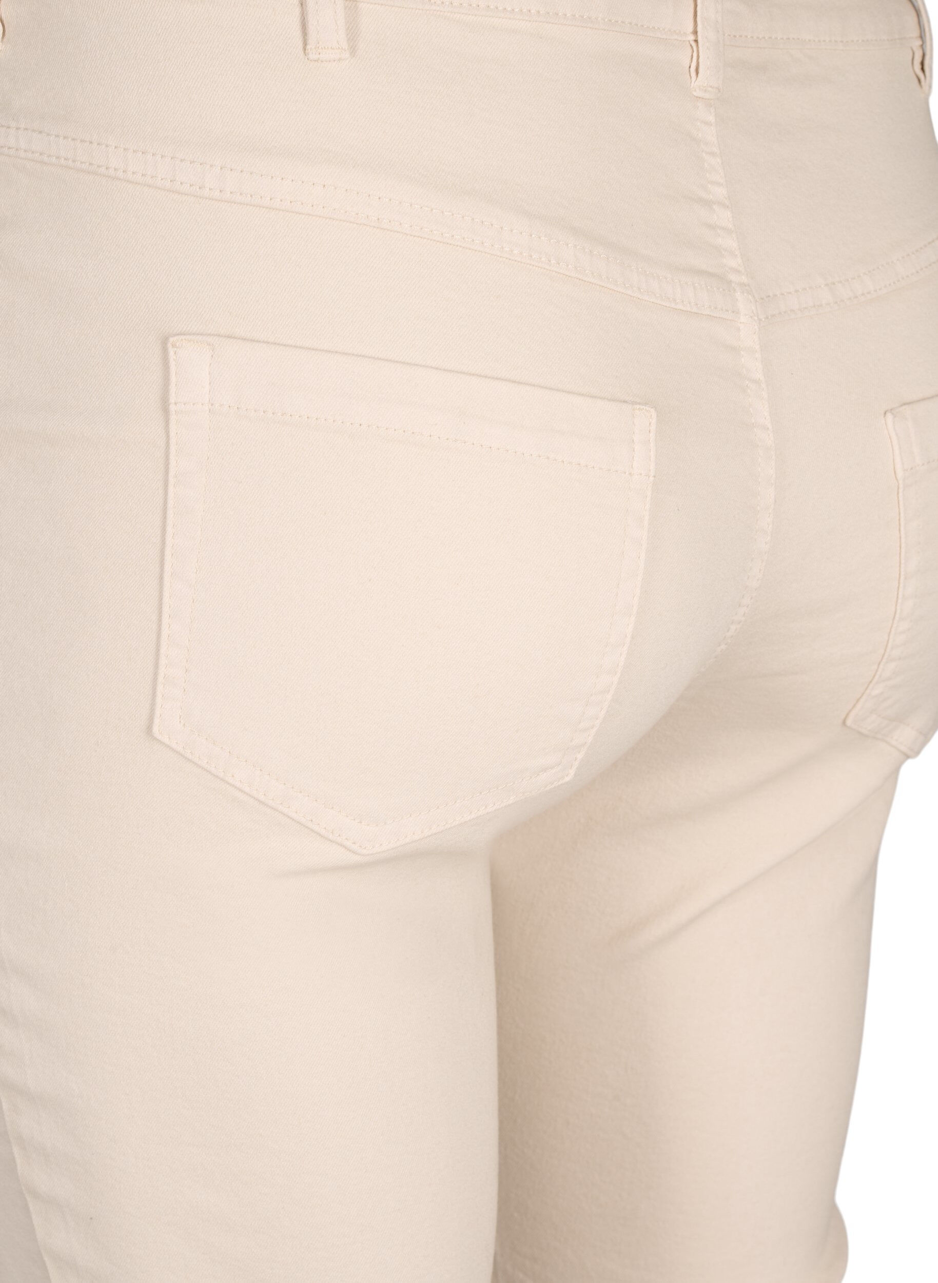 Zizzi Slim fit Emily jeans med regul&aelig;r talje, Oatmeal, Packshot image number 3