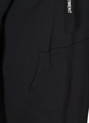 Lang sweatshirt med hætte, Black, Packshot image number 3
