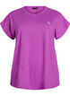 Ensfarvet tr&aelig;nings t-shirt, Lilla, Packshot image number 0
